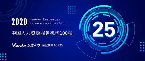 万古人力荣登 2020中国人力资源服务机构100强 榜单第25位